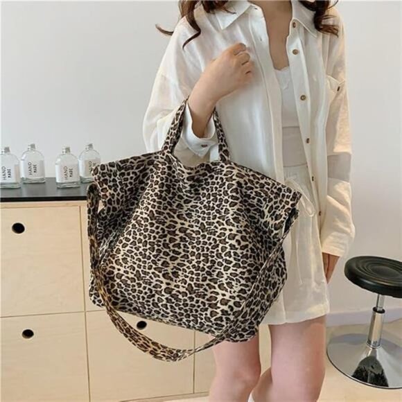 Leopard Print Hobo Tote - Picture 2 of 7